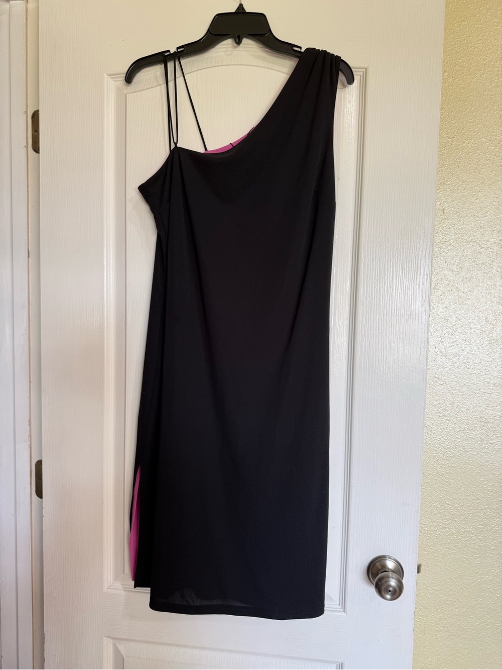 Vintage Y2K Express Black Pink One Shoulder Dress 13/14